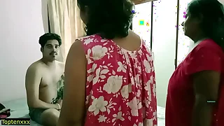Desi bhabhi and her stepsister caught devar masturbate&excl; Indian sex